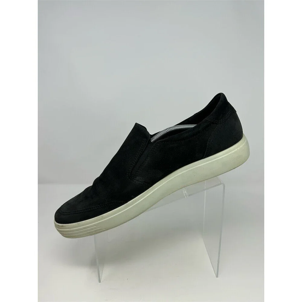 ECCO Soft 7 Slip-On Sneakers Men's Black Casual Shoes White Sole Size 15